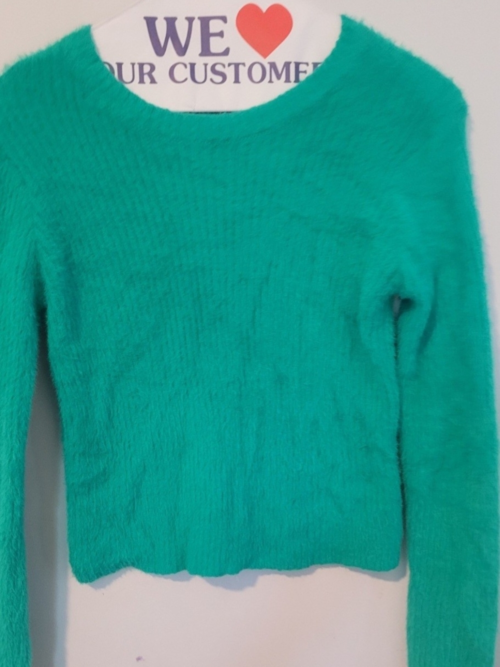 art class Teal Crewneck Fuzzy Sweater